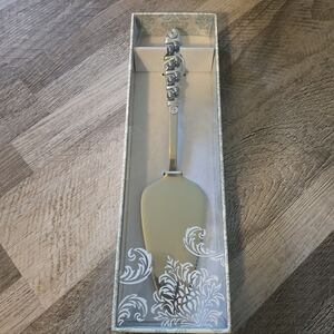 Wild Eye Designs New Cake Pie Server With Blue Gray Bead Handle and Swirls